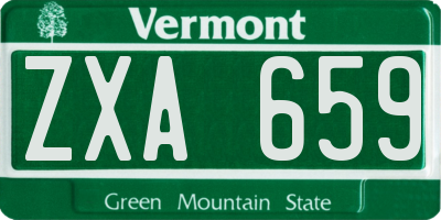 VT license plate ZXA659