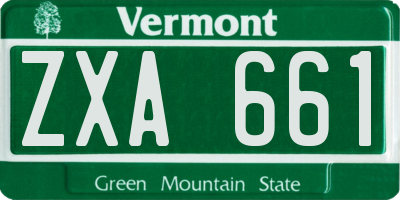 VT license plate ZXA661