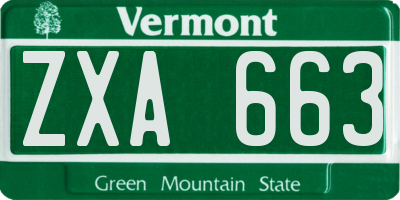 VT license plate ZXA663