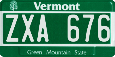 VT license plate ZXA676
