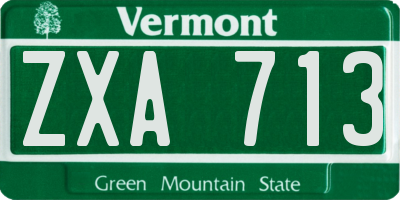 VT license plate ZXA713