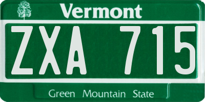VT license plate ZXA715