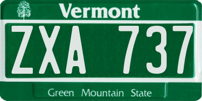 VT license plate ZXA737