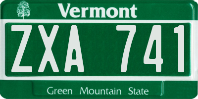 VT license plate ZXA741