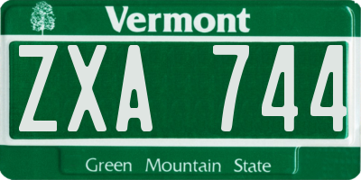 VT license plate ZXA744