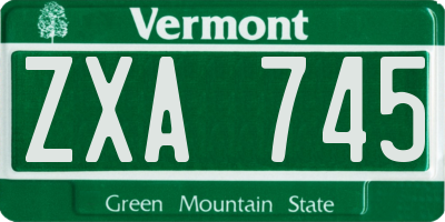 VT license plate ZXA745