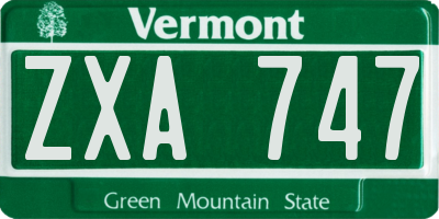 VT license plate ZXA747