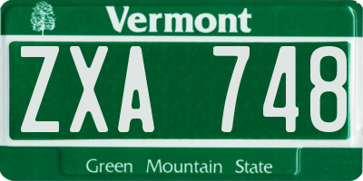 VT license plate ZXA748