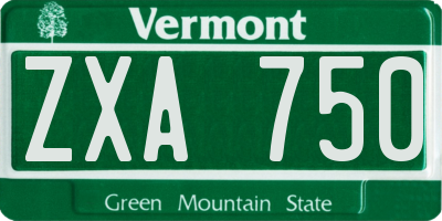 VT license plate ZXA750