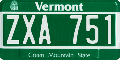 VT license plate ZXA751