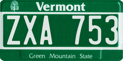 VT license plate ZXA753