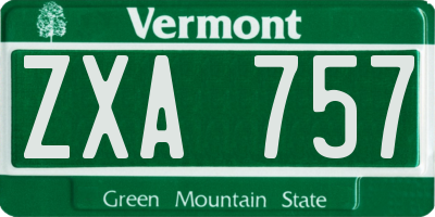 VT license plate ZXA757