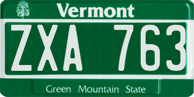 VT license plate ZXA763