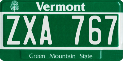 VT license plate ZXA767