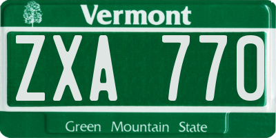 VT license plate ZXA770