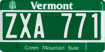 VT license plate ZXA771