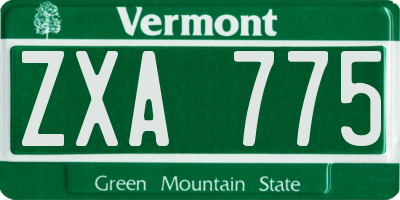 VT license plate ZXA775