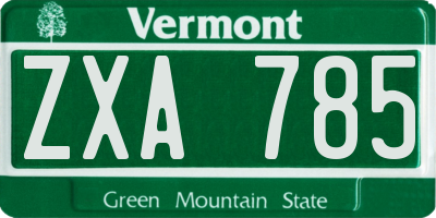 VT license plate ZXA785
