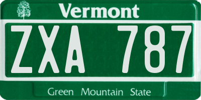 VT license plate ZXA787