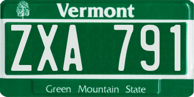 VT license plate ZXA791