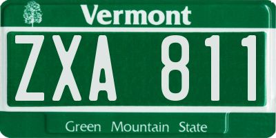 VT license plate ZXA811
