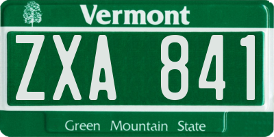 VT license plate ZXA841
