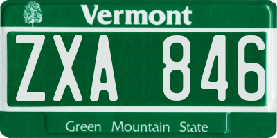 VT license plate ZXA846