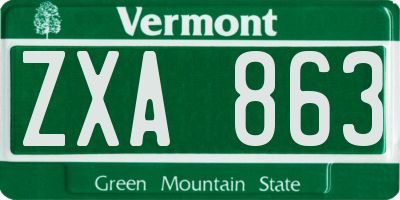 VT license plate ZXA863