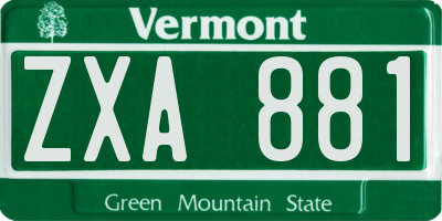 VT license plate ZXA881