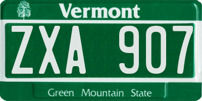 VT license plate ZXA907