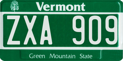 VT license plate ZXA909