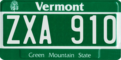 VT license plate ZXA910