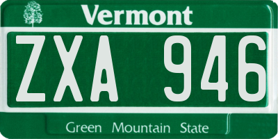 VT license plate ZXA946