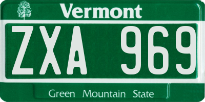 VT license plate ZXA969