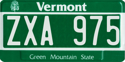 VT license plate ZXA975