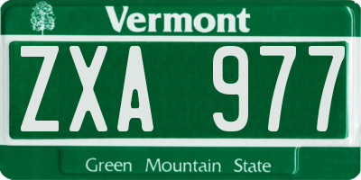 VT license plate ZXA977