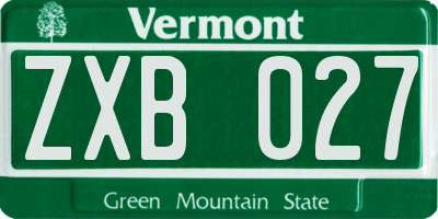 VT license plate ZXB027