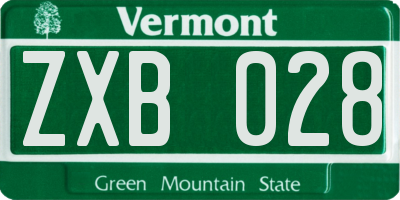 VT license plate ZXB028