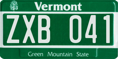 VT license plate ZXB041