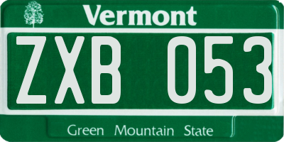 VT license plate ZXB053