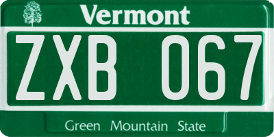 VT license plate ZXB067