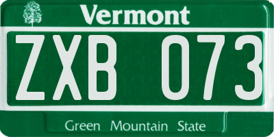 VT license plate ZXB073