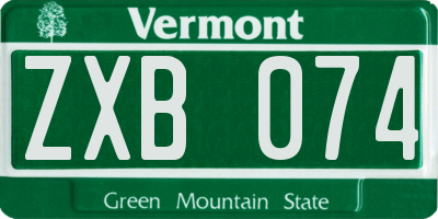 VT license plate ZXB074