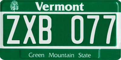 VT license plate ZXB077
