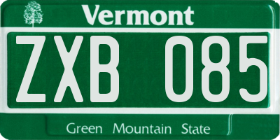 VT license plate ZXB085