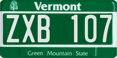 VT license plate ZXB107