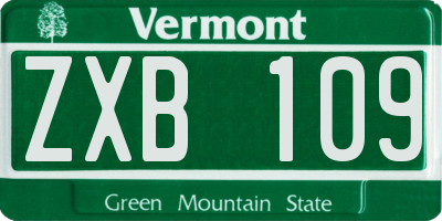 VT license plate ZXB109
