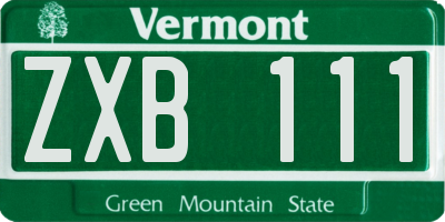 VT license plate ZXB111
