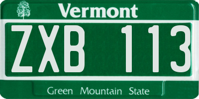 VT license plate ZXB113