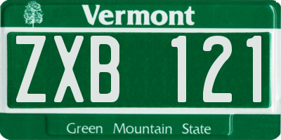 VT license plate ZXB121